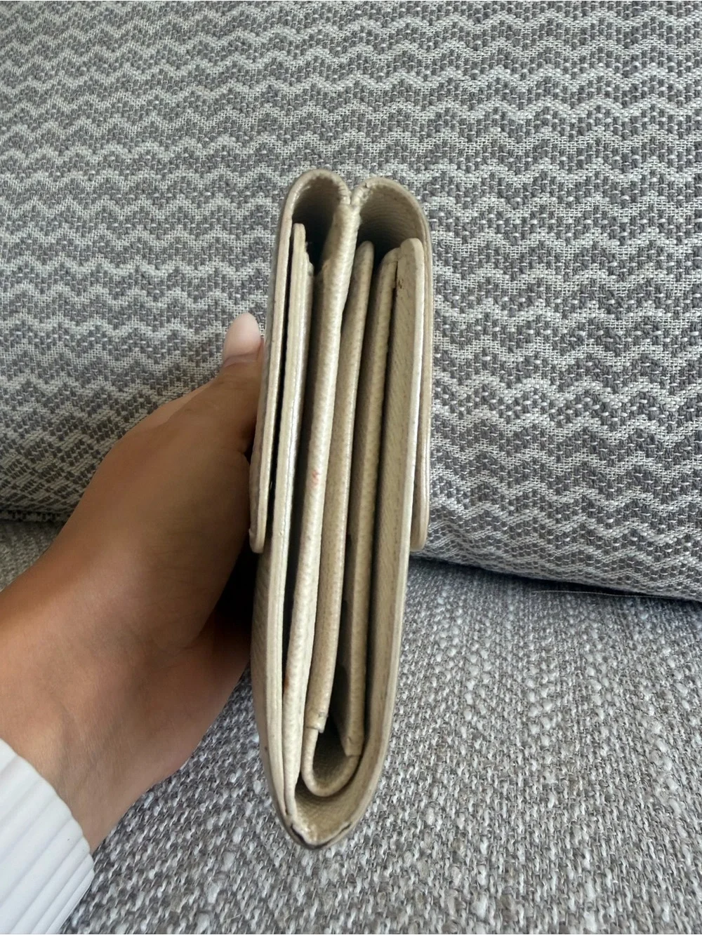 Louis Vuitton Epi Leather Ivory Trifold Wallet White Compact Wallet